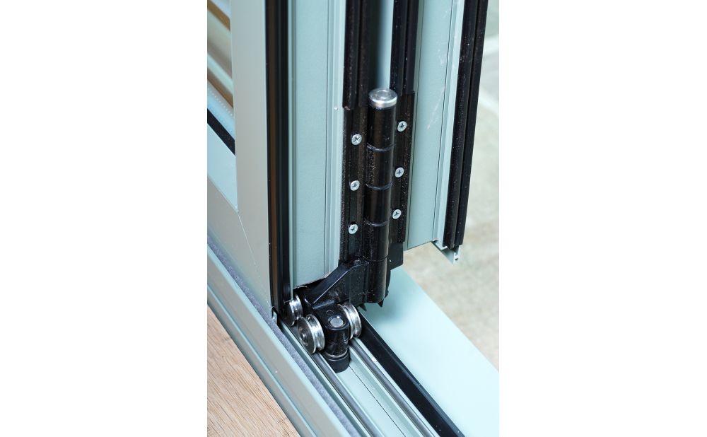 patio door hinge mechanism