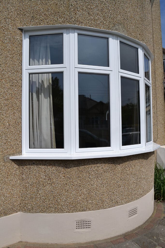 Curved windows on house